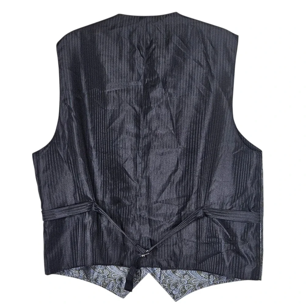 Scully‎ Vest NWT Mens L Blue Paisley Gold Western Wedding Prom Formal Party